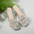 2026 summer new arrivals: european and american style one-strap pearl women's plus size high heel square toe sandals