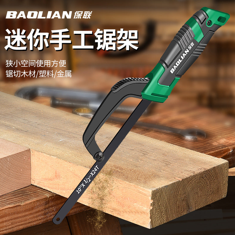 Baolian handmade hacksaw hand saw wood handheld saw artifact for home small saw iron saw frame strip metal cutting saw