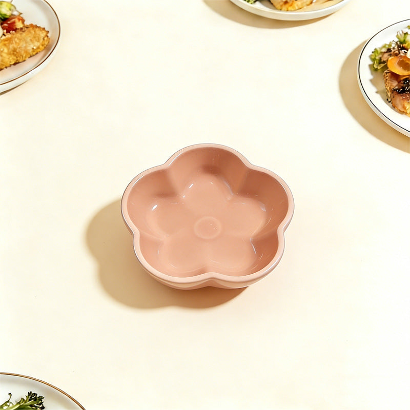 Ins cream style multi-color creative plate for home hot pot dipping dish side dish pickles vinegar plate ceramic flavor plate wholesale