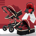 Tuhao gold tube [burgundy] four-wheel rubber trolley + basket