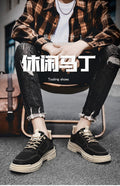 Men's spring breathable 2025 new trendy versatile casual skate shoes, men's low-top workwear leather martin boots