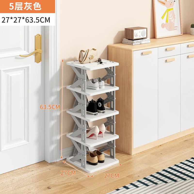 Installation-free foldable shoe rack for home door simple multi-layer small narrow entry door back dormitory space-saving shoe rack