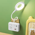 Smart voice control night light - bedroom bedside sound activated sensor lamp with socket - plug-in night light for home use
