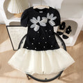 Baby clothing kids set children outfit black short-sleeved dress baby
