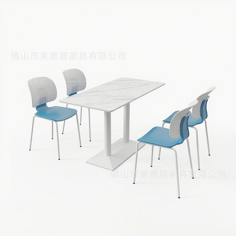 Company staff restaurant School canteen Custody class Table and chair combination 4 people 6 people Staff dining table and chair Rock slab table Commercial