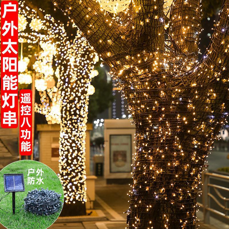 LED solar light string background full of stars outdoor waterproof light string engineering lighting led solar light string