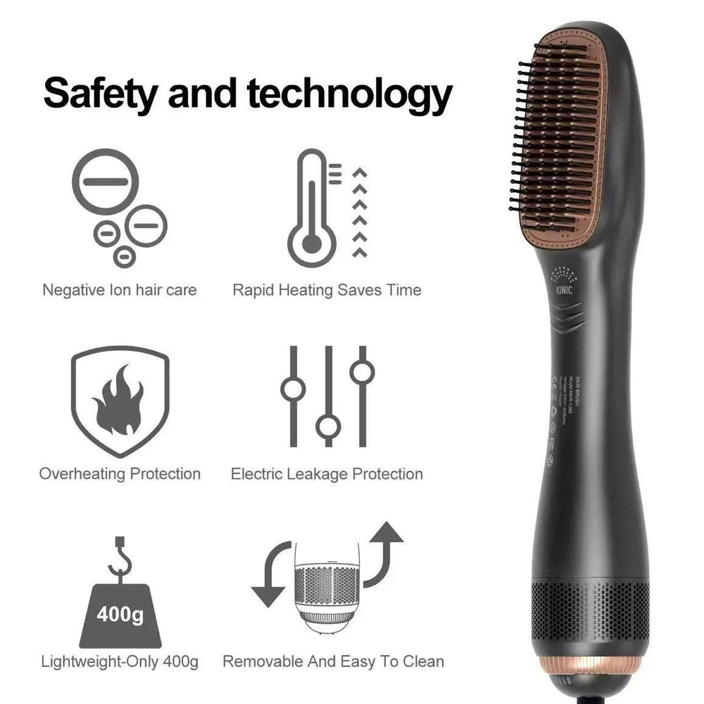 curling iron three-in-one electric heating comb negative ion hair straightening comb electric hot air comb multi-function hair dryer comb hair straightener