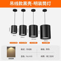 Hanging wire black shell-surface mounted super bright downlight-warm light 3000k