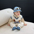 Baby spring autumnew arrivalgentleman knitting clothes long sleeves outing clothes infant super cute fake two-piece one-piece haha