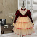 Girls' dress autumn new arrival red birthday dress lolita princess dress little girl puffy cake dress trendy