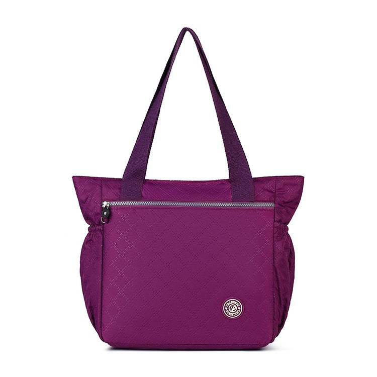 Casual diamond embroidered thread portable women's bag large capacity simple commuter shoulder bag Oxford cloth practical versatile tote bag