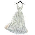 French polka dot suspender pure desire backless dress women's summer k-style sleeveless waist slimming lookelegant long skirt holiday style