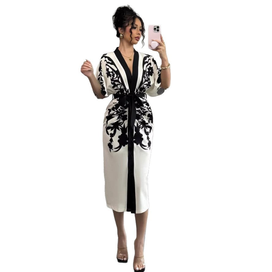 shein cross-border  independent station fashion export printing dress