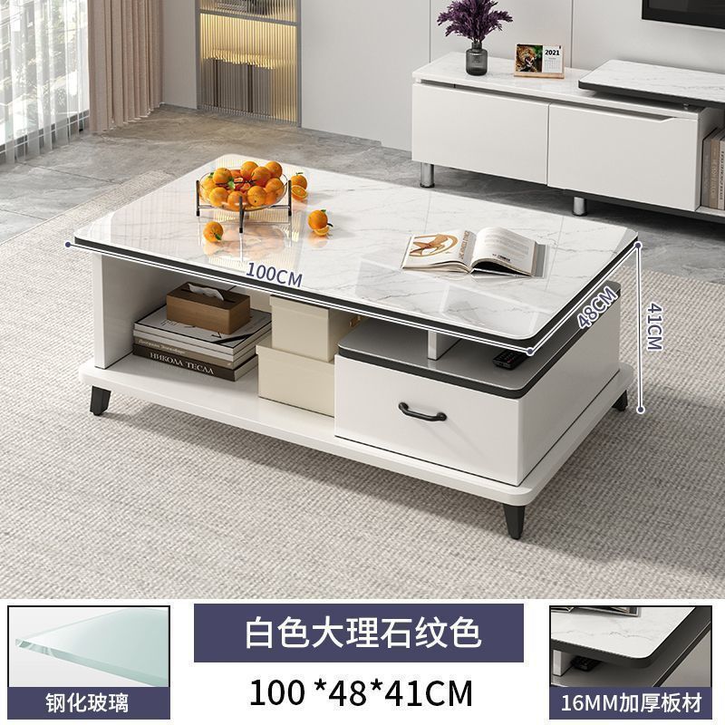 Modern minimalist tv stand for living room, compact home, floor-standing extendable 2025 new style coffee table and tv cabinet combination