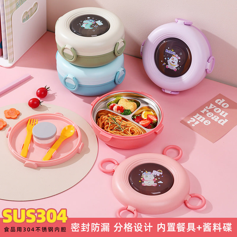 304 stainless steel fruit box - divided salad & bento box - compartmentalized kids' lunch box - insulated picnic box