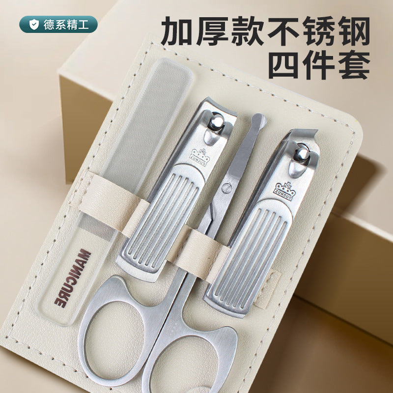 German-engineered portable stainless steel nail clipper set - premium home kit with angled nail clippers, pliers, and earwax removal tool - wholesale