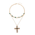 Wholesale diamond-studded cross necklace - european & american style, vintage-inspired, niche design, light luxury, high-end layering accessory, women's choker