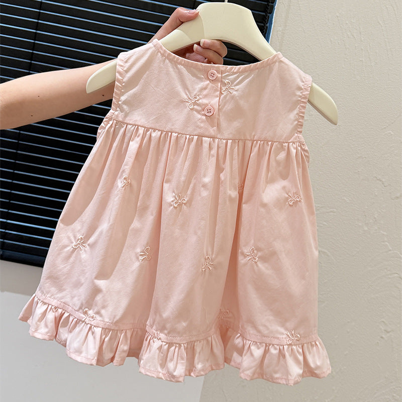 New summer french sleeveless babydoll top for girls - trendy and stylish tank top for baby girls - children's clothing