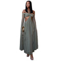 European and american cross-border women's fashion:  spring new arrivals - sexy and elegant bandeau dress with cutout waist, figure-hugging, and sheer design