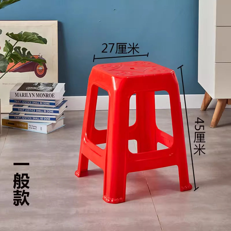 Extra thick matte plastic stool for home use, adult thickened dining table stool, large seat, bbq stall high stool for commercial use
