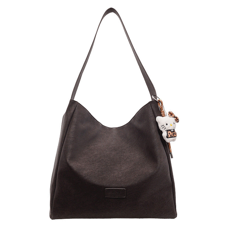 Large capacity retro handbag for women, trendy 2025 new arrival, minimalist versatile soft shoulder bag, high-end commuter tote bag