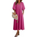 Amazon fashioncasualv neckpuff sleevedresssummernew arrivala line waist slimming look skirt