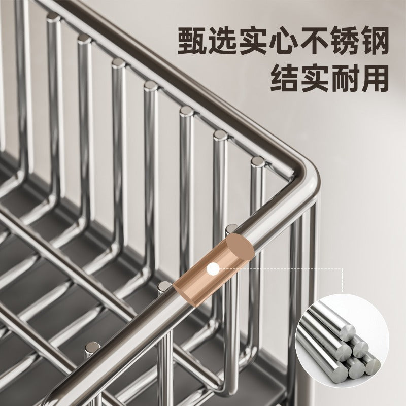 Kitchen stainless steel rag drain rack sink rag rack pool faucet dishwashing steel ball storage drain rack