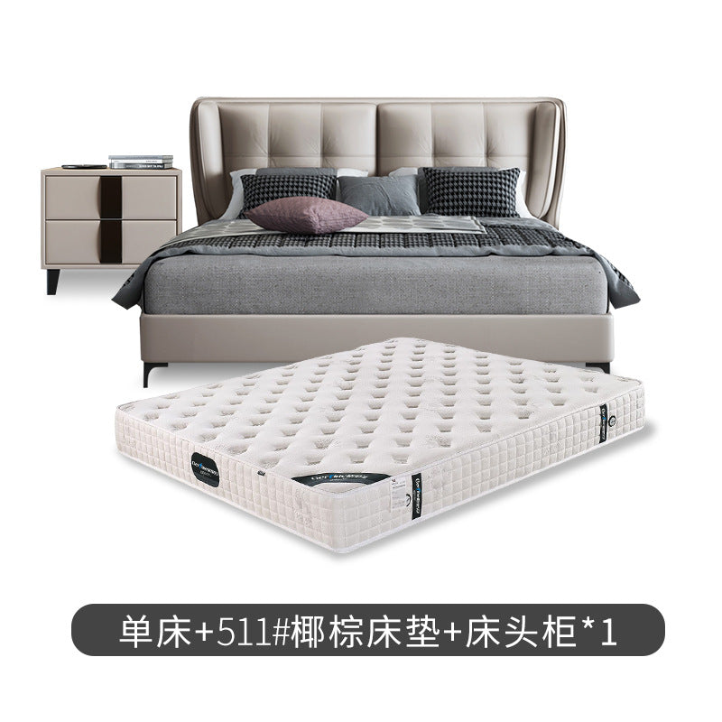 Italian accessible luxury leather bed modern small apartment 1.5m soft-packed leather bed master bedroom 1.8m double wedding bed