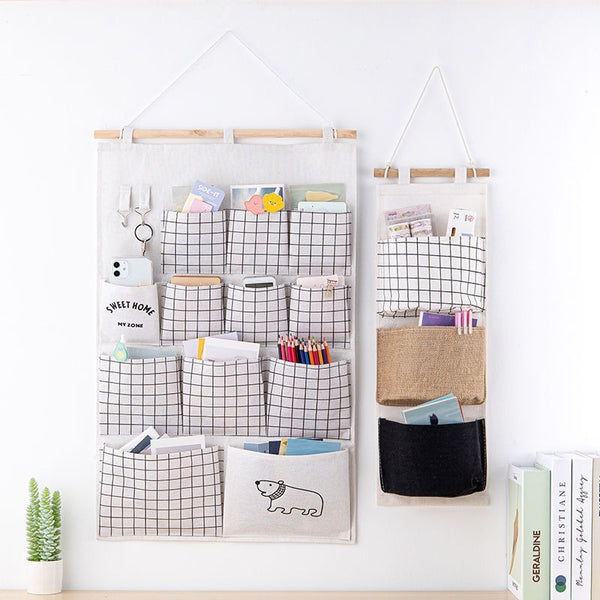 New wall-mounted storage, hanging bags, storage bags behind the door, dormitory hanging pockets, fabric storage bags, household goods
