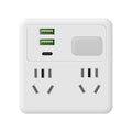 Wireless fast charging socket 86-type slim converter multifunctional power strip with usb port expansion and surge protection