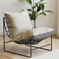 Factory direct light luxury chidori grids iron single sofa chair popular chair back chair small balcony lazy sofa