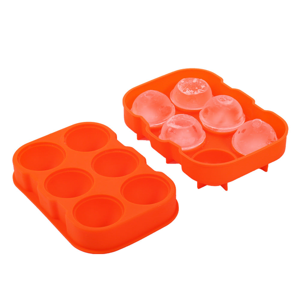 Food grade silicone integrated 4 rose ice grid small size silicone ice whiskey Ice Hockey silicone mold