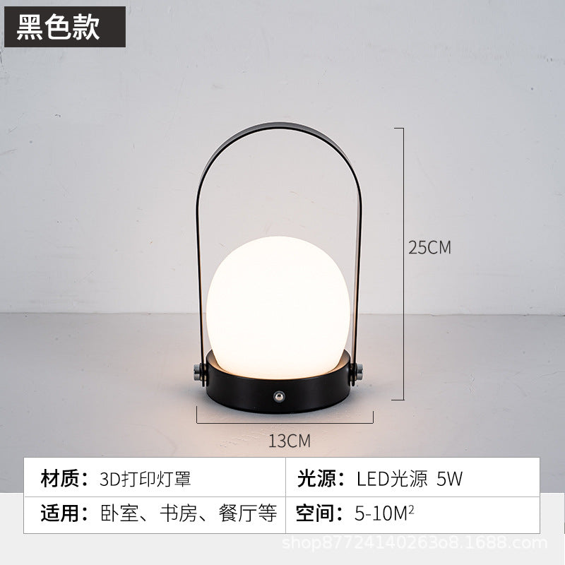 Danish ins girl charging table lamp bedroom bedside lamp camping portable creative bar restaurant atmosphere touch lamp