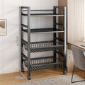 Kitchen shelf storage rack floor-standing multi-layer movable storage rack multi-functional punch-free storage rack thickened shelf