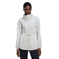 Air layer stand collar mid-length outwear women's drawstring waist jacket casualwork clothing sports windbreaker autumd25137