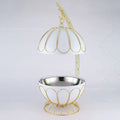 White stainless steel globe buffet warmer - hotel-style buffet stove - soup warmer