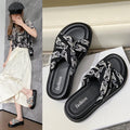 Platform sandals and thick-soled sandals for women, summer new arrivals, european and american style, retro floral print, trendy one-strap sandals for women