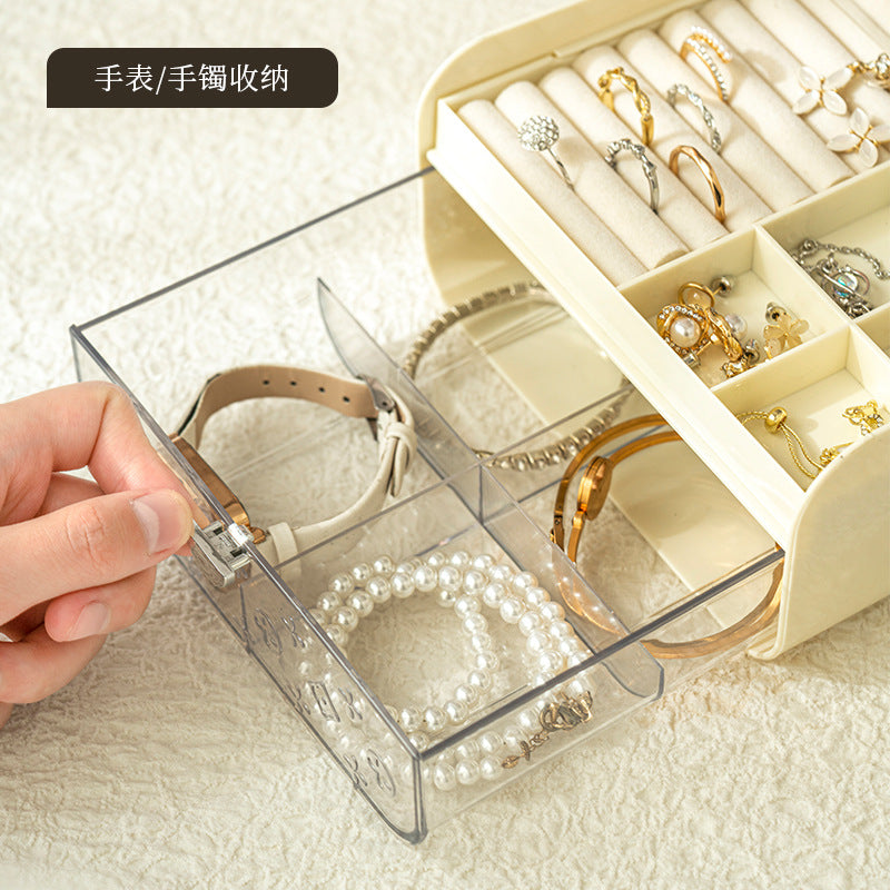 Simple  jewelry dust storage box portable jewelry storage earrings necklace ring jewelry box
