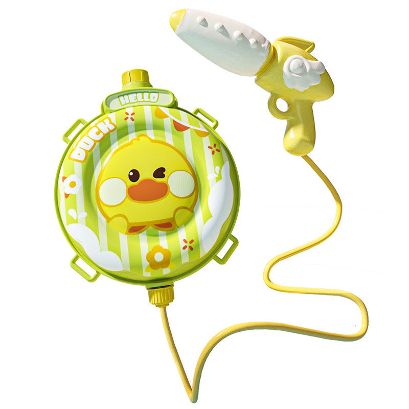 【customizable】kids' backpack water gun toy - cartoon outdoor pull-back beach water gun - night market stall item