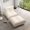 Sofa + footrest (beige microfiber leather)