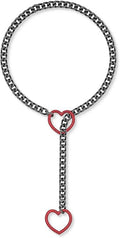 Red love heart and black chain