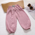 Ice silk wrinkle-pink pants