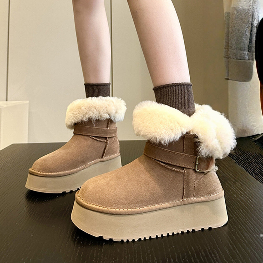 Thick soleknee socks snow boots for women 2025winternew arrivalfleece-linedthickened two-wear northeast snow boots cotton boots