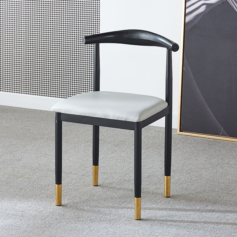 For home dining chair scandinaviancasual modern iron horn chair casual study stool imitation solid wood dining commercial back chair