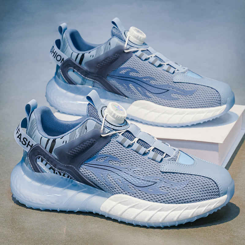 Rotating buckle men's shoes spring 2026 new youth casual running sneakers height increasing versatile dad shoes trendy sneakers