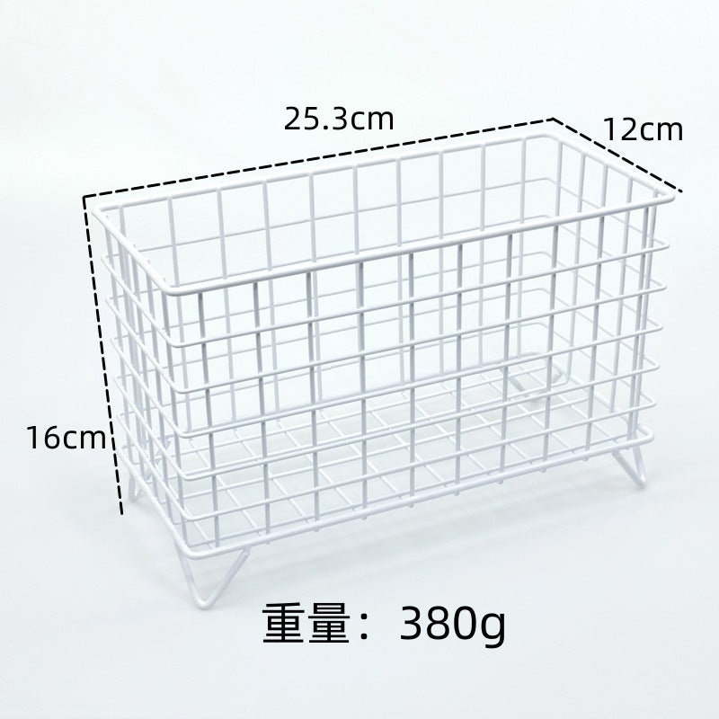 ins wind white wrought iron storage basket high value office dormitory desktop large capacity sundries coffee storage box