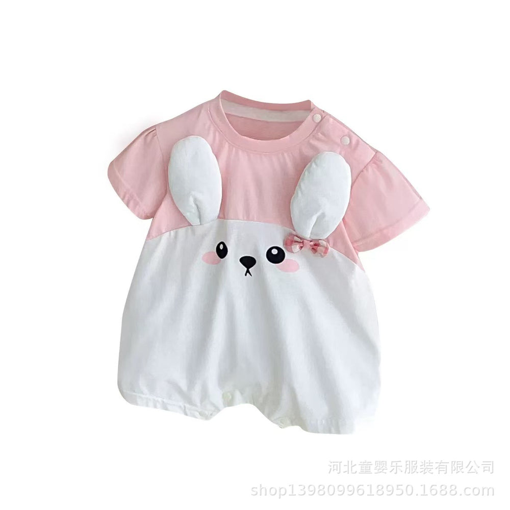 Summer romper infant short-sleeve bodysuit baby girl cartoon outing clothes newborn thin romper  new style
