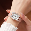 2025 new tiktok viral barrel-shaped full diamond european and american style watch, fashionable women's quartz watch, in-stock wholesale
