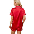 European and american cross-border   summer new short-sleeve shorts cardigan loungewear set pajamas satin women's