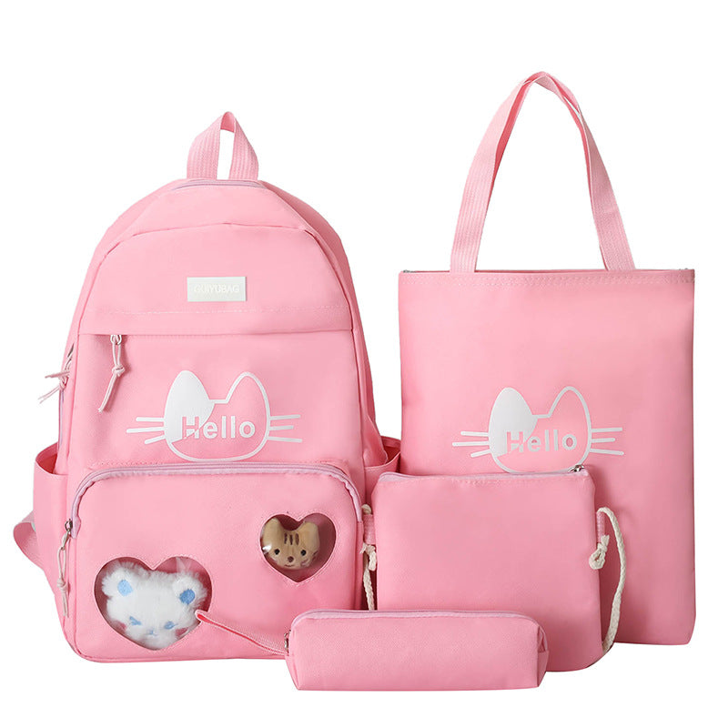Primary school schoolbag wholesale Korean version fashion cartoon primary and secondary school backpack portable large capacity junior high school backpack